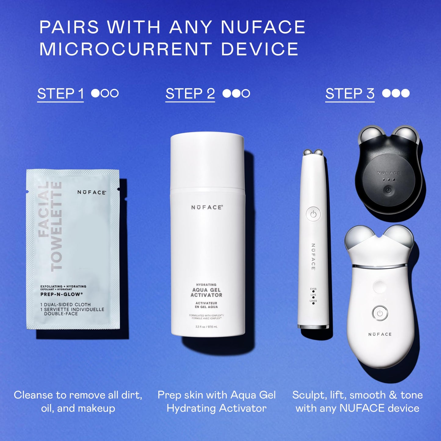NuFACE IonPlex Aqua Gel Activator - The FDA-Approved Un-Dupeable Microcurrent Facial Device Conductive Gel for Face & Body Devices + Hyaluronic Acid & Glycerin 24-Hour Hydration, 1.69 oz