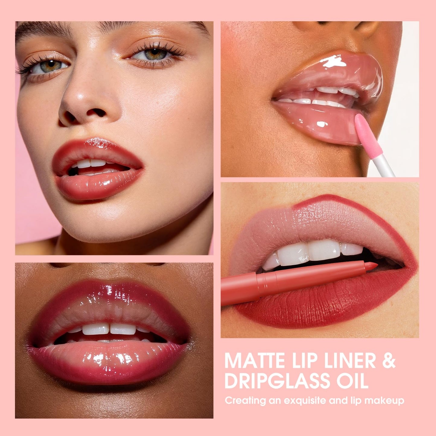 BestLand 12pcs Hydrating Lip Oils + Lip Liner Pencil Lip Combo Sets, 24H Long-Lasting Lip Kit with Lip Liner and Gloss, Nourishing, Non-Sticky Tinted Stain Lip Gloss Plumping Lip Oil Set for Women