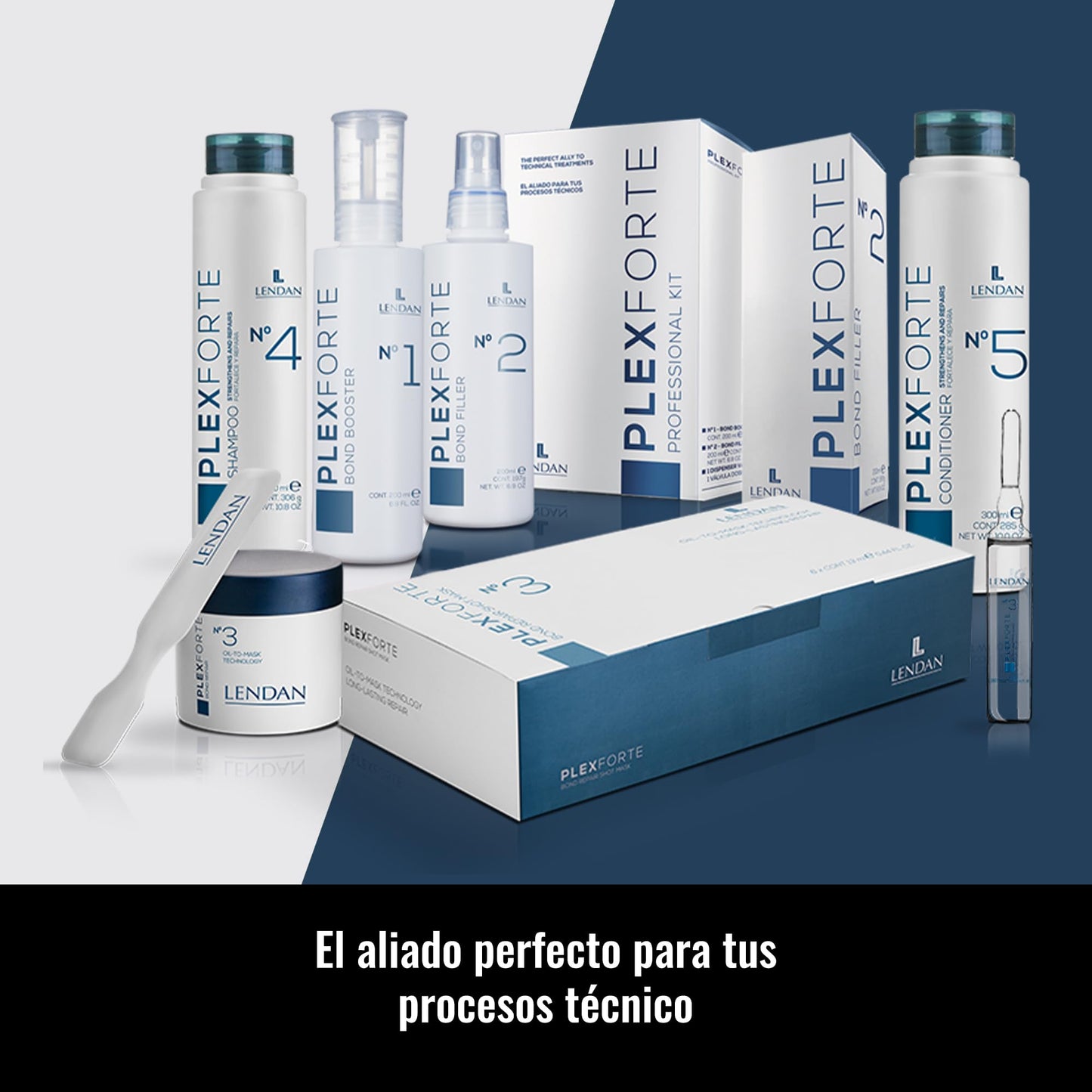 Lendan - Repair Shampoo - Plex Forte Nº4 Shampoo - 1000 ml - Repairs and Strengthens Hair - Deep Cleanses - Normalizes Hair pH - Anti-Frizz - Deep Hair Hydration