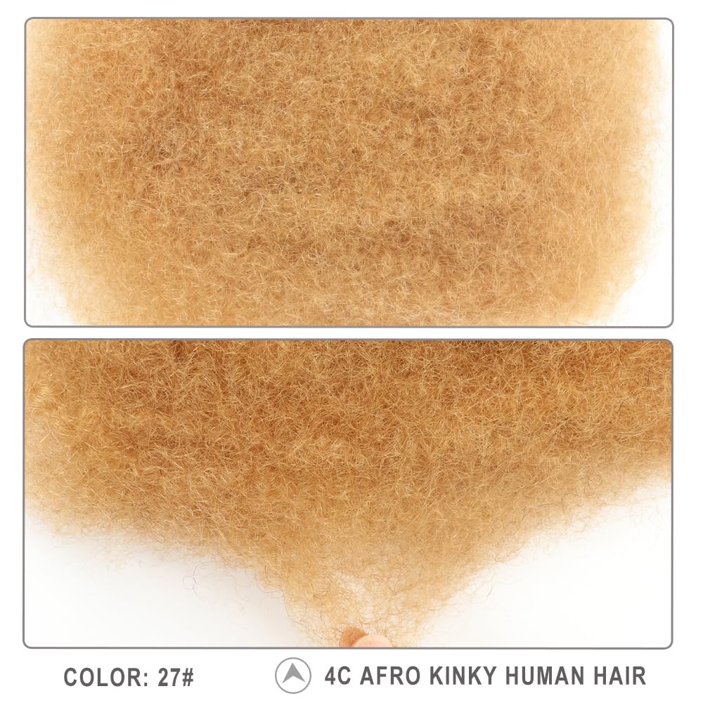 Afro Kinkys Bulk Human Hair,Red,50g,braiding Human hair for Twist, Repaid Locs, Dreadlocks,Afro Kinky Bulk Human hair Extension for black women(12",1pack,red)
