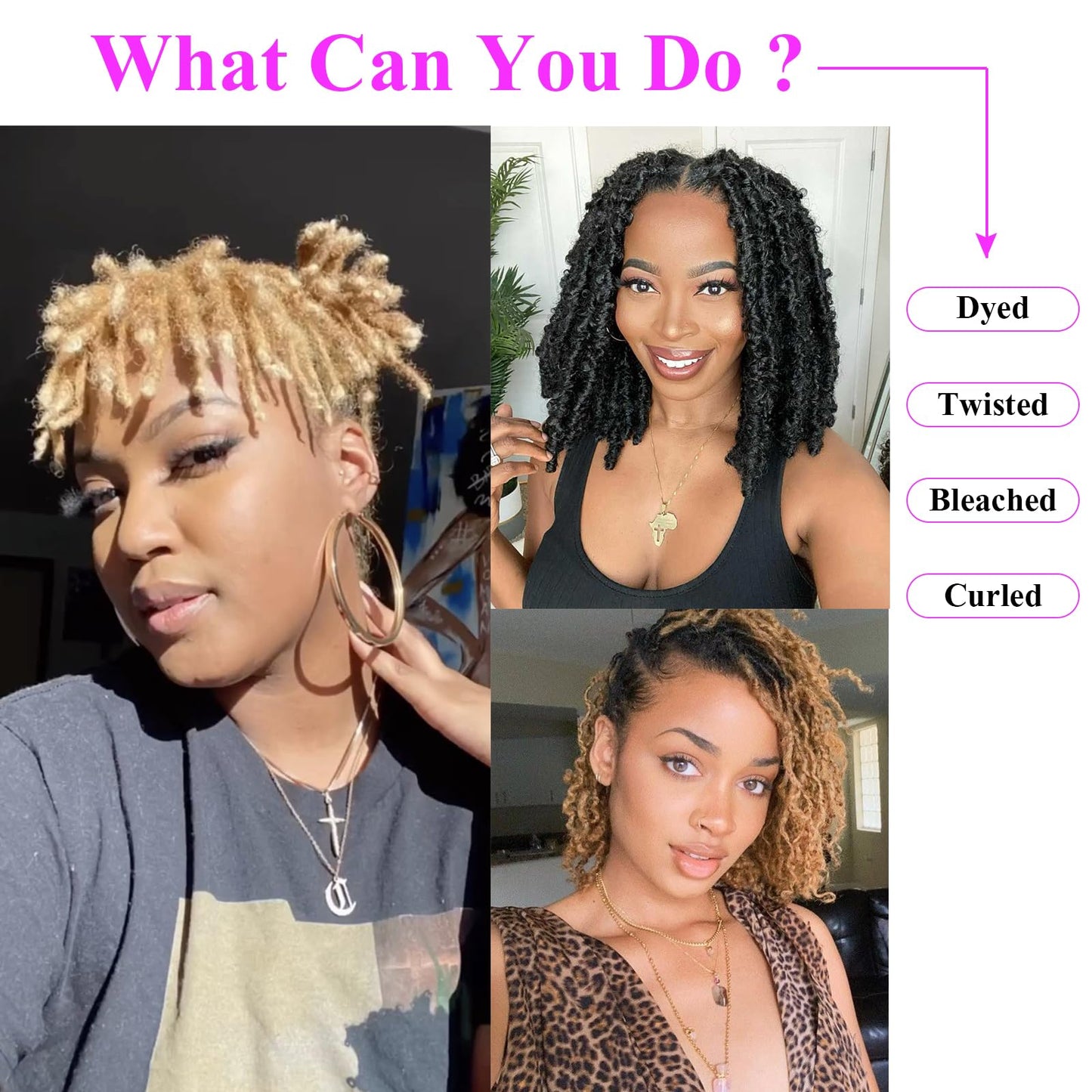 0.6 cm Width 8 Inch 20 Strands Human Hair Loc Extensions, Natural Black 100% Full Handmade Permanent Real Human Hair Dreadlock Extensions for Women/Men/Kids Can Be Dyed Bleached Curled Twisted