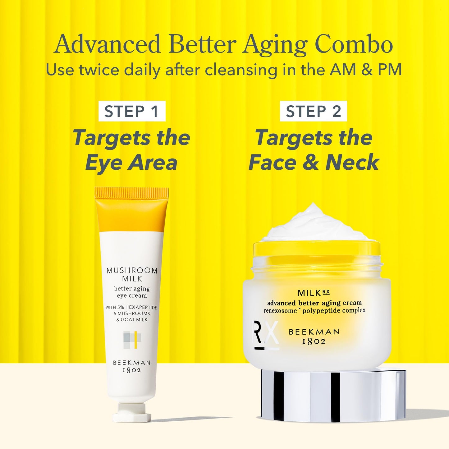 Beekman 1802 Milk RX Advanced Better Aging Collagen Moisturizer Face Cream – 4X Retinol Alternative with Goat Milk Exosomes & Polypeptide, Firming Cream, 0.51 fl oz
