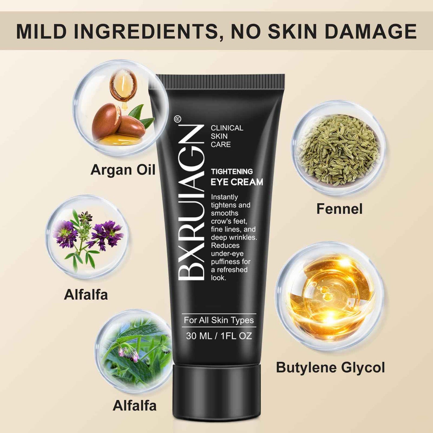 Instant Eye Tightener - Quickly Reduces Dark Circles, Eye Bags, Puffiness and wrinkles, Locks in Moisture(30ML)