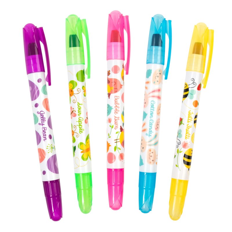 Scentco Spring Smelly Gellies - Patented Gourmet Scented Glidewrite Gel Coloring Sticks, Crayons, Highlighters - 5 Count - Gifts for Kids