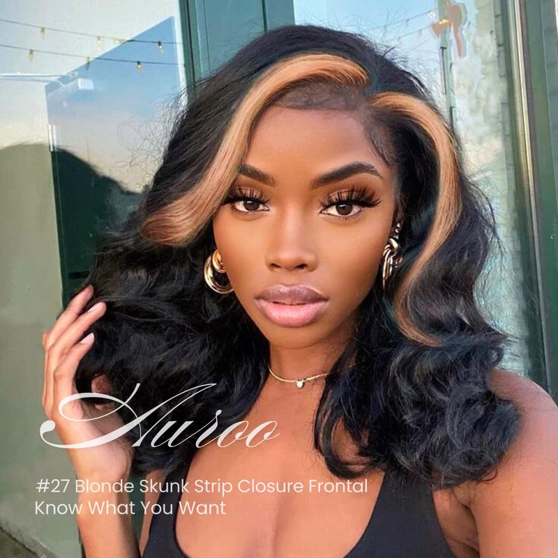 Honey Blonde Highlight 4x4 Lace Closure - 100% Virgin Human Hair Body Wave, 16 Inch, Pre-Plucked with Baby Hair, Ombre Design
