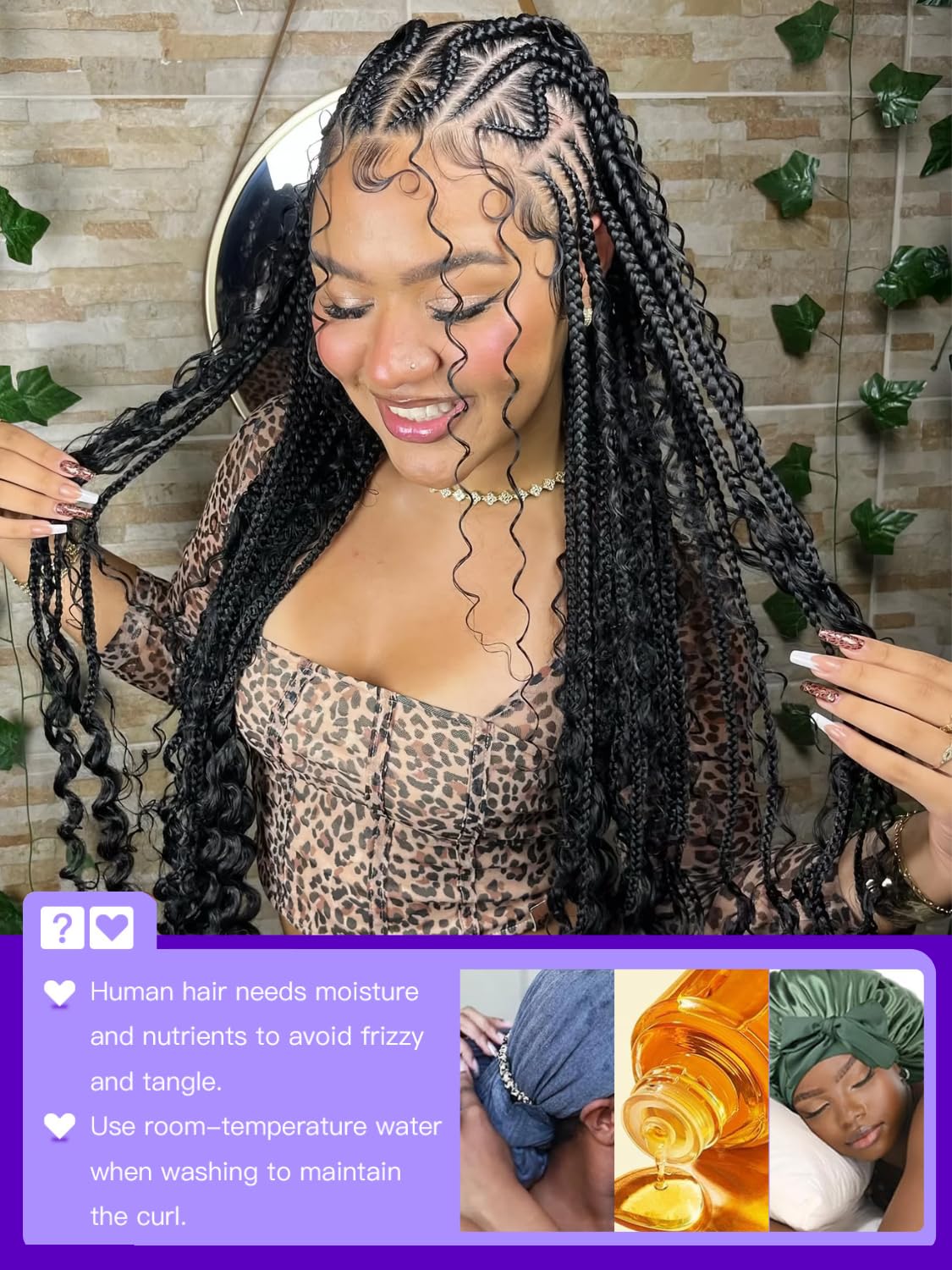 Enaiiby 4/27 Boho Human Hair Braiding Hair Bulk 50g 24 Inch, Deep Wave Ombre Honey Blonde Curly Bundles Human Hair for Boho Knotless Braids, 12A No Weft 100% Unprocessed Brazilian Virgin Hair