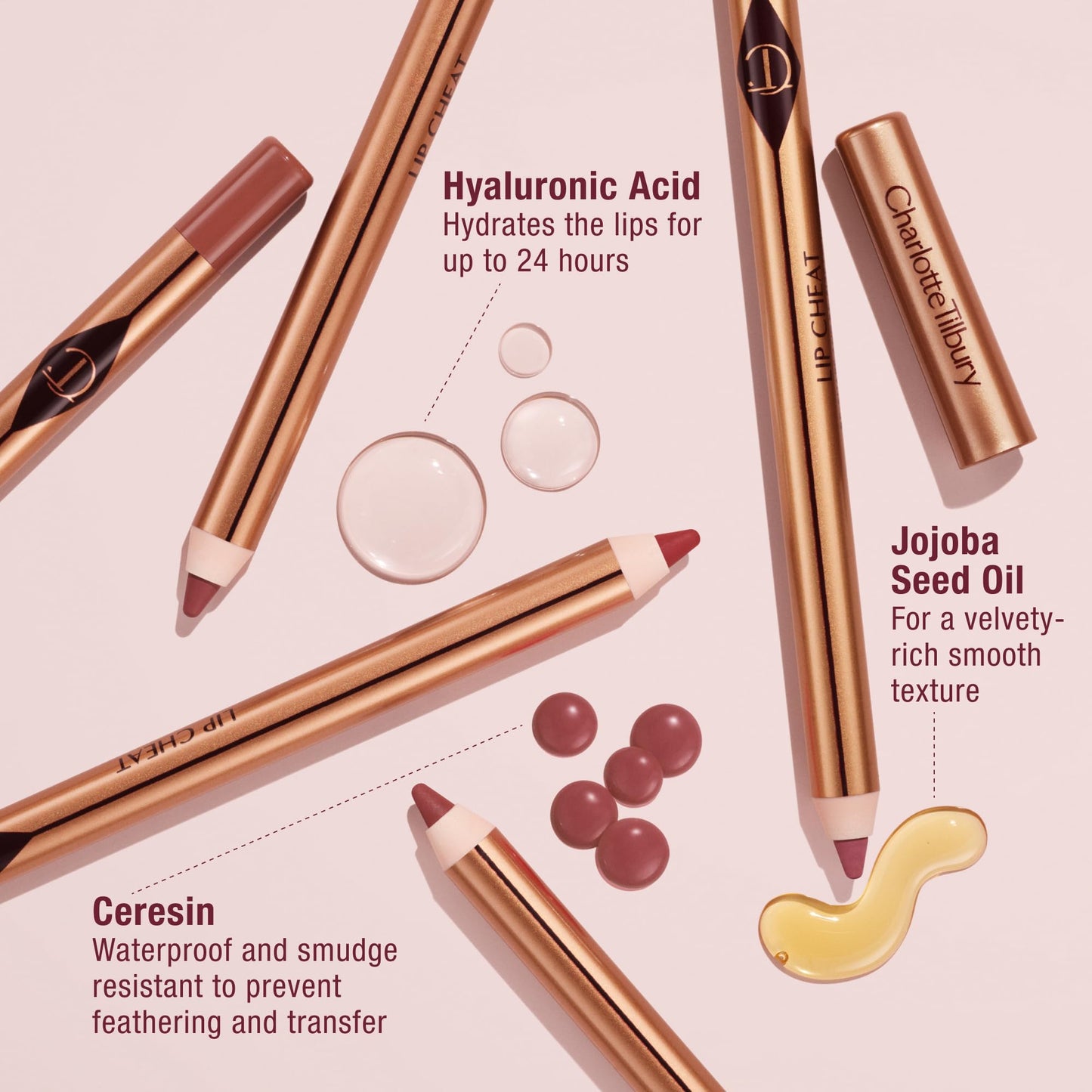 Charlotte Tilbury Lip Cheat Lip Liner Pencil - Creamy Fuller-Looking Lip Pencil with Jojoba Oil & Hyaluronic Acid - Waterproof, Smudge-Proof & Transfer-Proof - 6H Wear - Iconic Nude