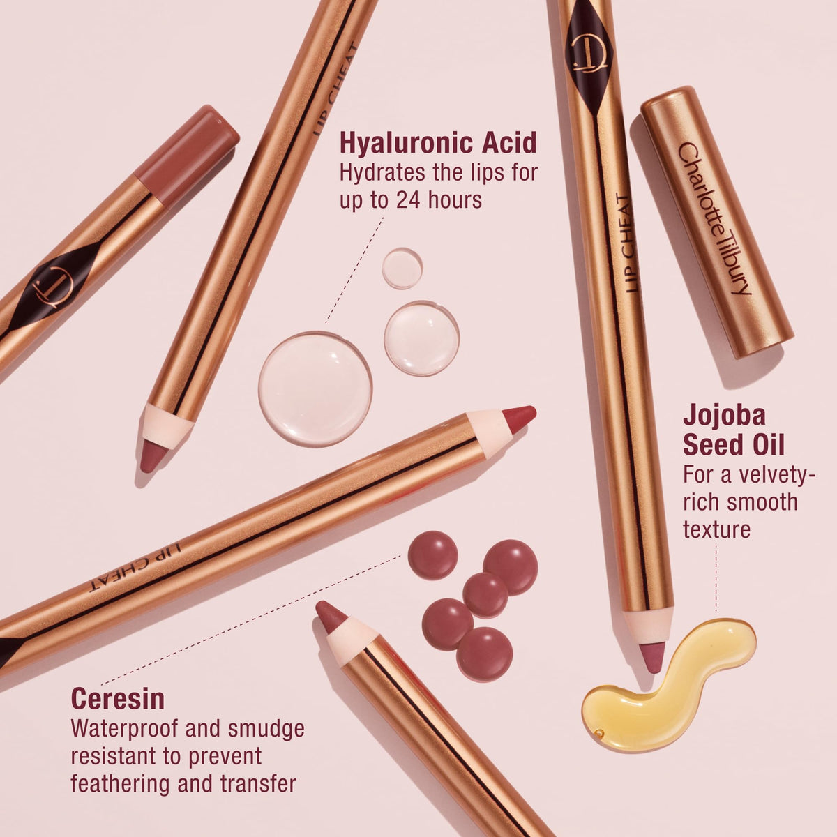 Charlotte Tilbury Lip Cheat Lip Liner Pencil - Creamy Fuller-Looking Lip Pencil with Jojoba Oil & Hyaluronic Acid - Waterproof, Smudge-Proof & Transfer-Proof - 6H Wear - Crazy In Love