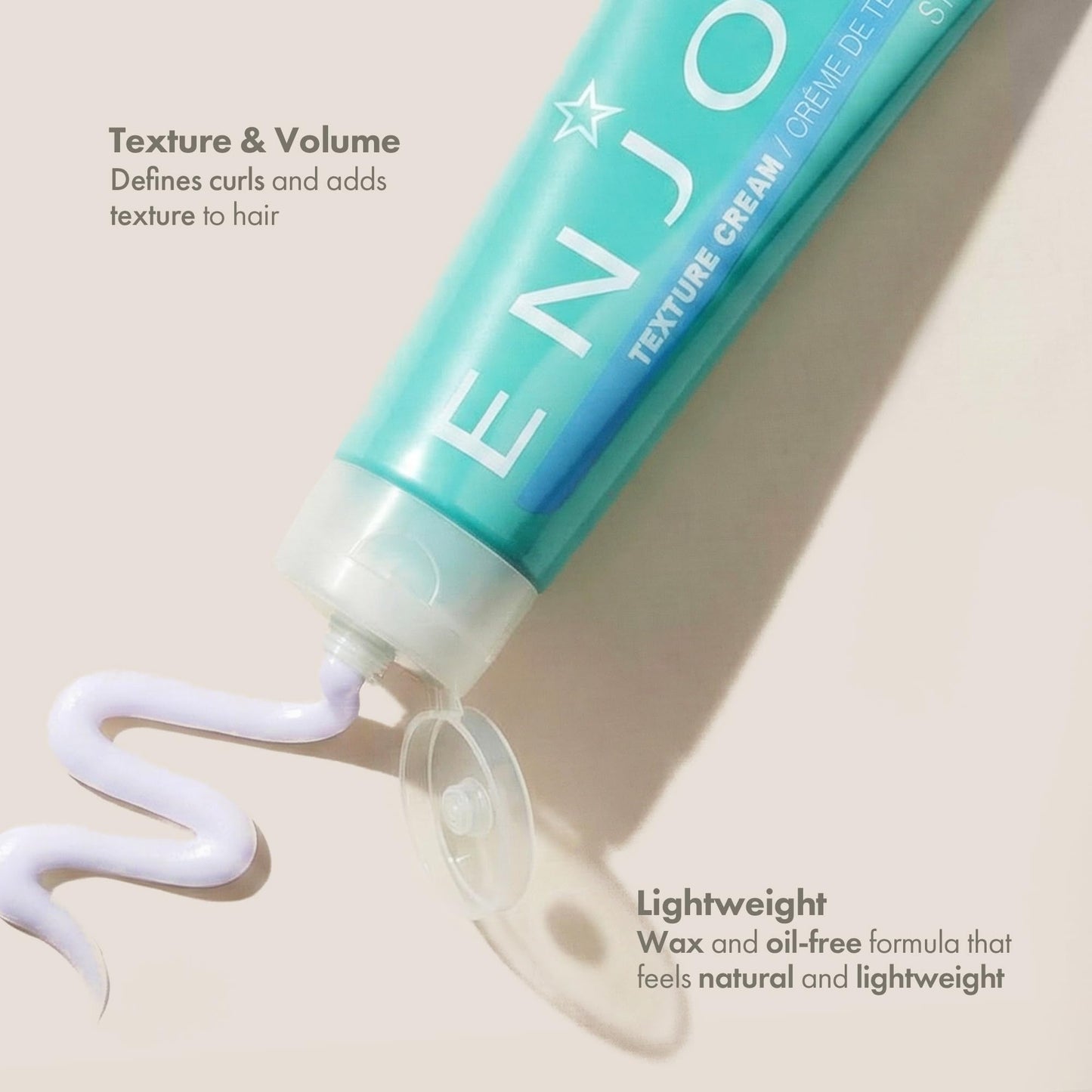 Enjoy Texture Cream, Medium-to-Firm Hold Styling Cream for Separation and Volume, Lightweight Texturizer for Tousled or Sleek Styles and Curl Enhancement, 8.0 Oz