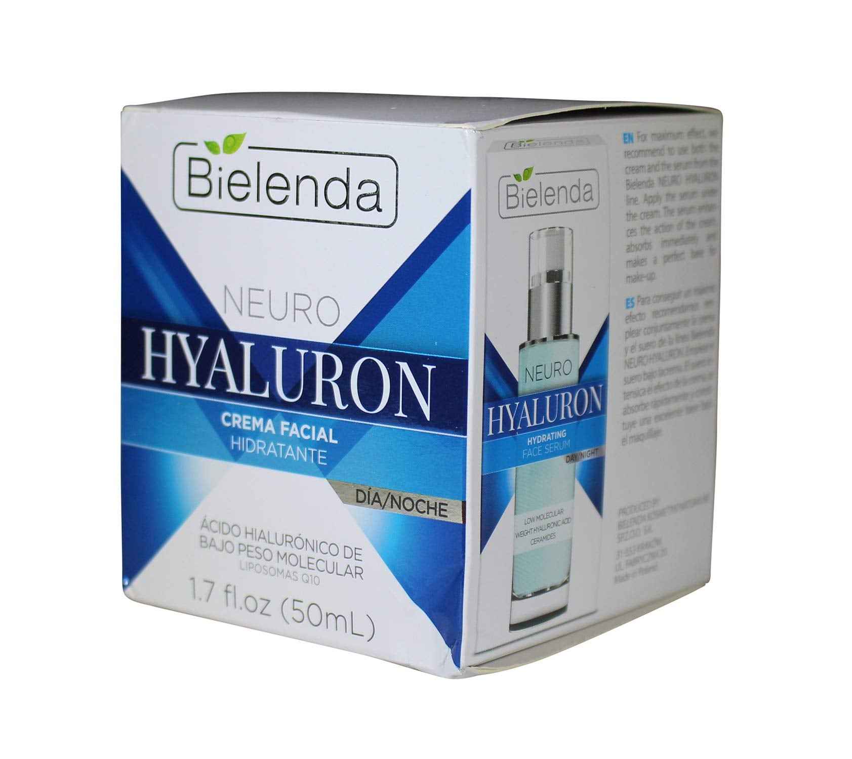 Bielenda Neuro Hyaluron Hydrating Face Cream, 1.7 Oz. Day and Night.