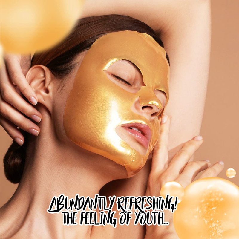 Nielies 24K Collagen Facial Mask (15 PCS) Anti Wrinkle, Firm Skin & Hydrating Skin Anti Aging, Puffiness, Mask for Revitalizing