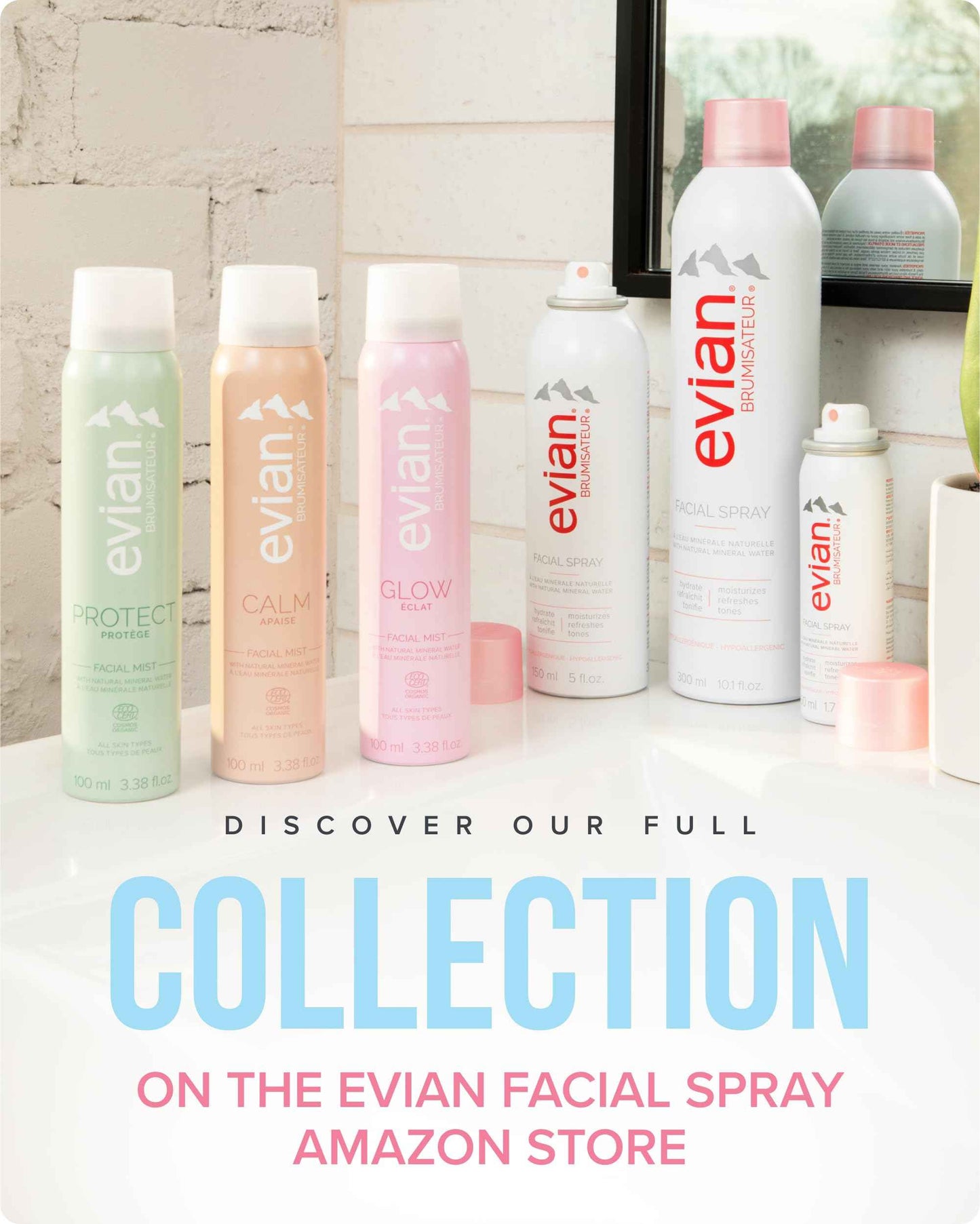 Evian Facial Spray 10.1 oz - Hydrating Mineral Water Mist for Face & Skin - Refreshes Makeup, Sets, & Tones - Daily Skincare Essential for Hydration and Moisturizing