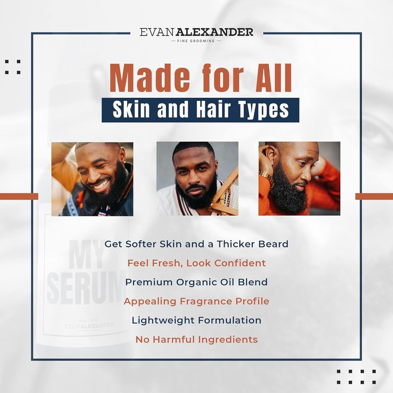 Evan Alexander Fine Grooming MY Serum Beard Oil for Men's, Fresh, 1 Fluid Ounces