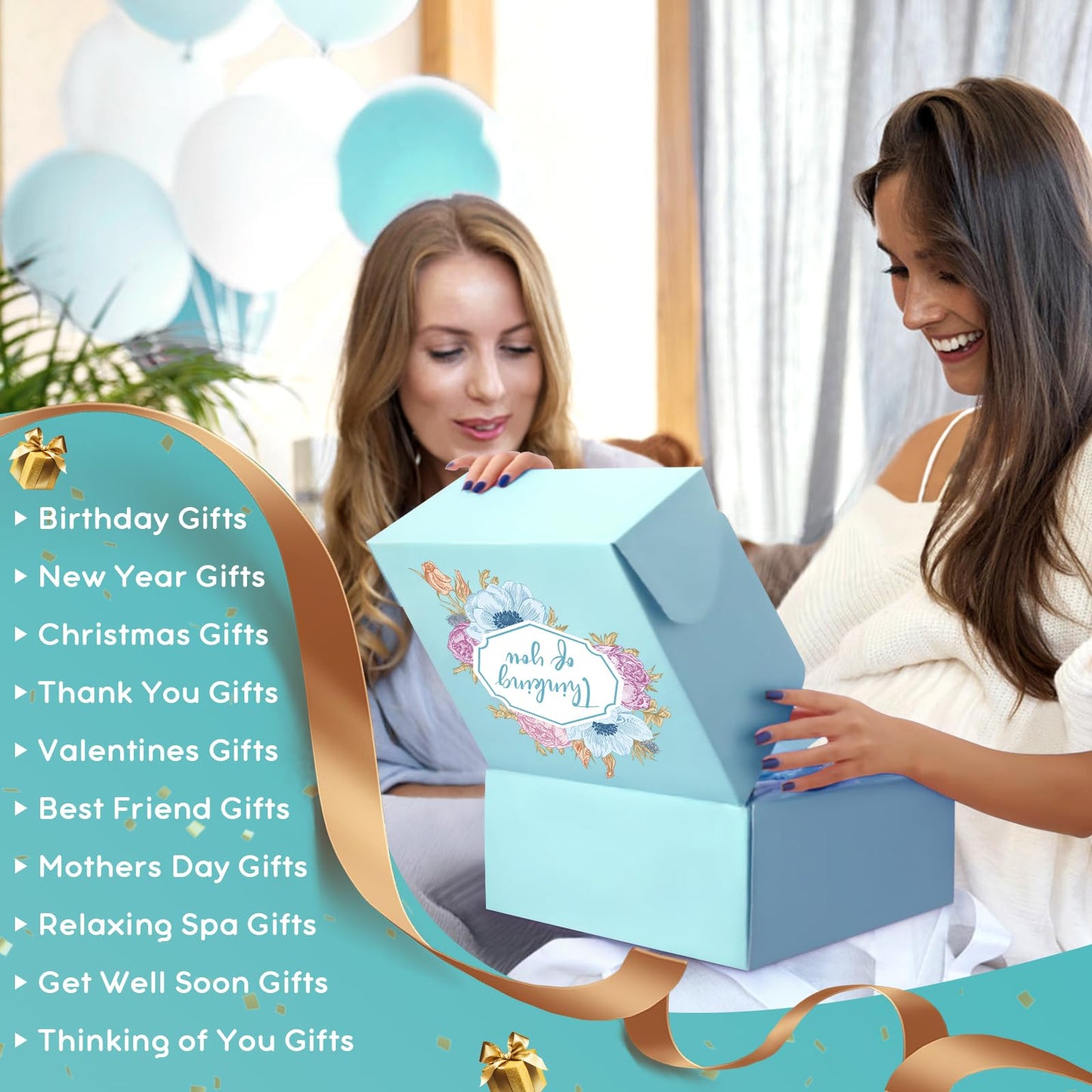 Self Care Gifts for Women, Get Well Soon Gifts Basket Care Package, Birthday Gifts Box for Women, Relaxing Bath Spa Gifts Set, Thinking of You Surgery Recovery Gift for Her Mom Girl Friend Sister Wife