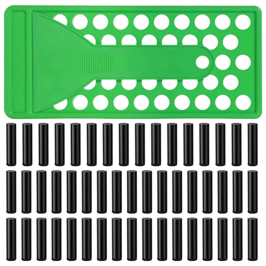 Megitzuu Lip Balm Crafting Kit, 50 Pieces Empty Lipsticks Filling Tubes Mold Handmade Set Pallet with Scraper, Lip Balm Tubes with Filling Tray and Spatula for Women Girl Cosmetics Makeup, Black