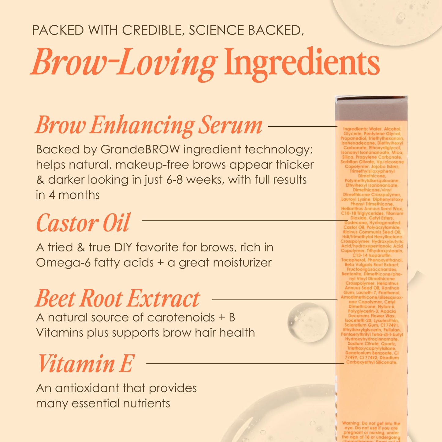Grande Cosmetics GrandeBROW 2-in-1 Tinted Brow Gel + Brow Enhancing Serum for Thicker & Darker-Looking Eyebrows, Shape & Fill Brows, Long Wear, with Castor Oil & Mini Fibers