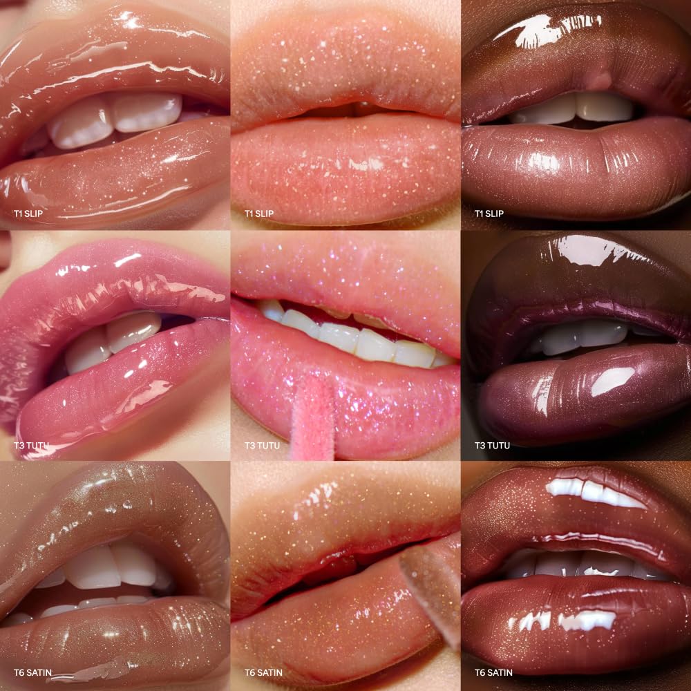 ENTROPY MAKEUP Tulle Lip Gloss, Lightweight 3D Pearl Shimmer, Ultra-Gloss High Shine, Non-Sticky Moisturizing Lip Gloss with Peptide Complex, Robe