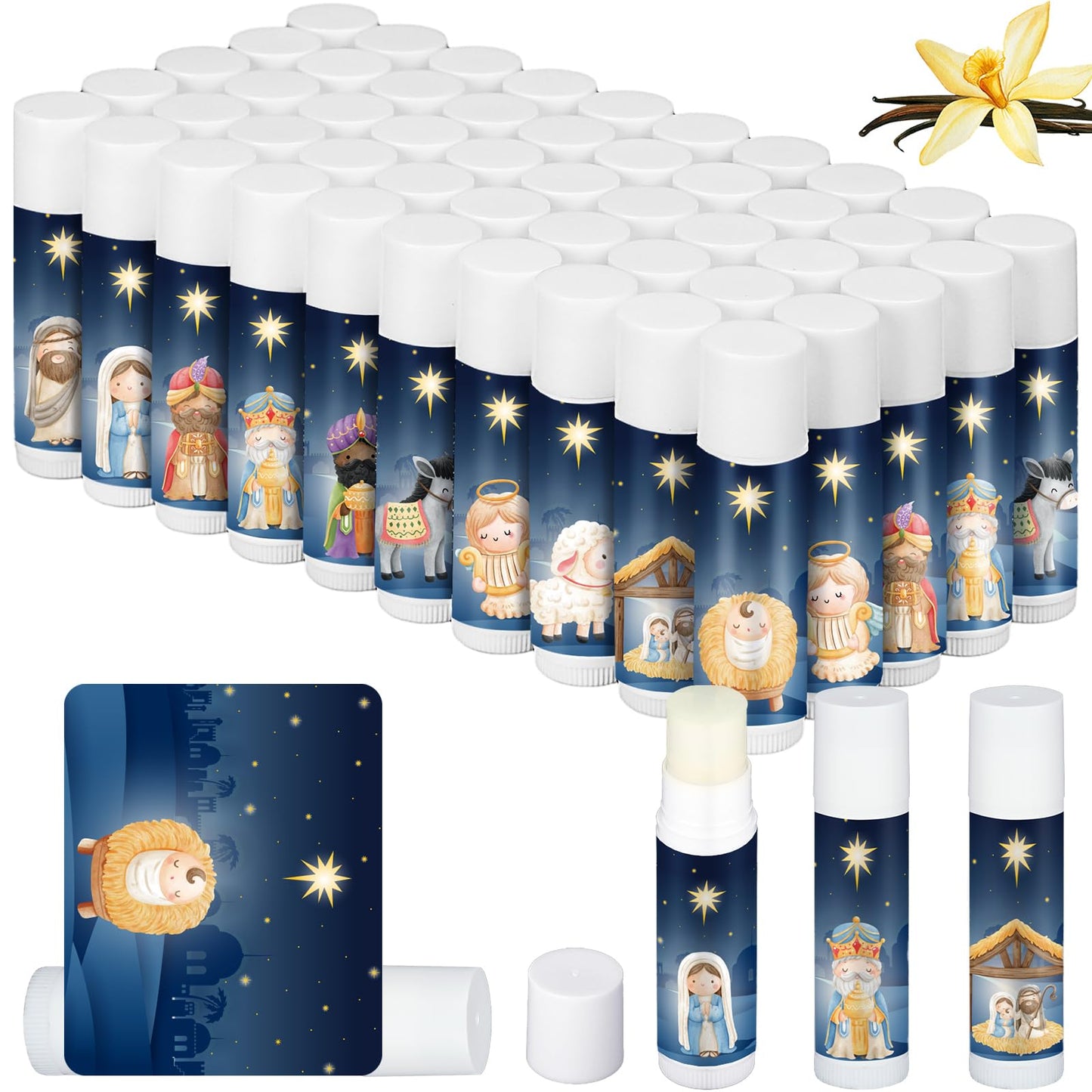 Siifert 50 Pack Christmas Lip Balms Bulk Holiday Xmas Party Gifts Christmas Stocking Stuffers Small Thank You Employee Appreciation Gifts for Women Men Coworkers Staff Homeless (Cute Animal)