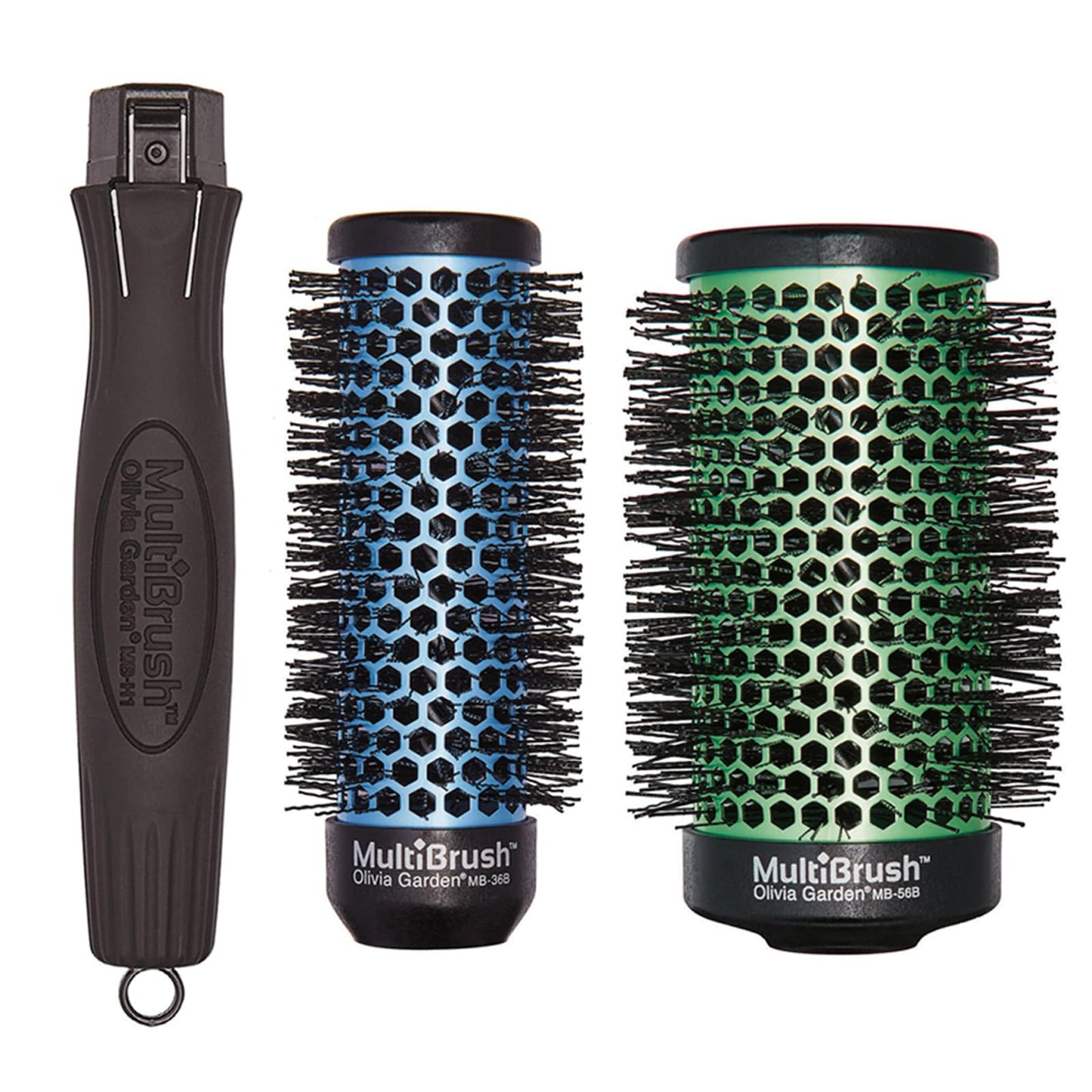 Olivia Garden MultiBrush Detachable Thermal Styling Hair Brush MB-KT01 (3-Piece Kit)