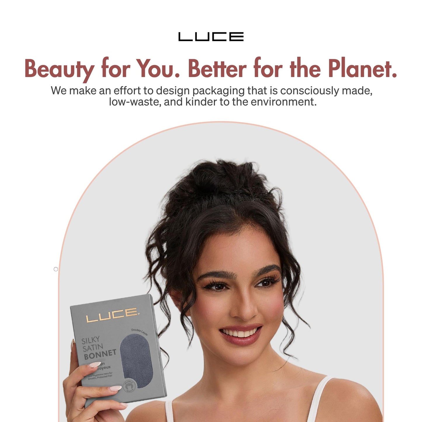 LUCE Satin Silk Bonnet for Sleeping - XL Double-Layer 600 Thread Satin Hair Bonnets for Women, Hair Cap for Sleep with Adjustable Tie for Frizz Control and Overnight Hair Protection