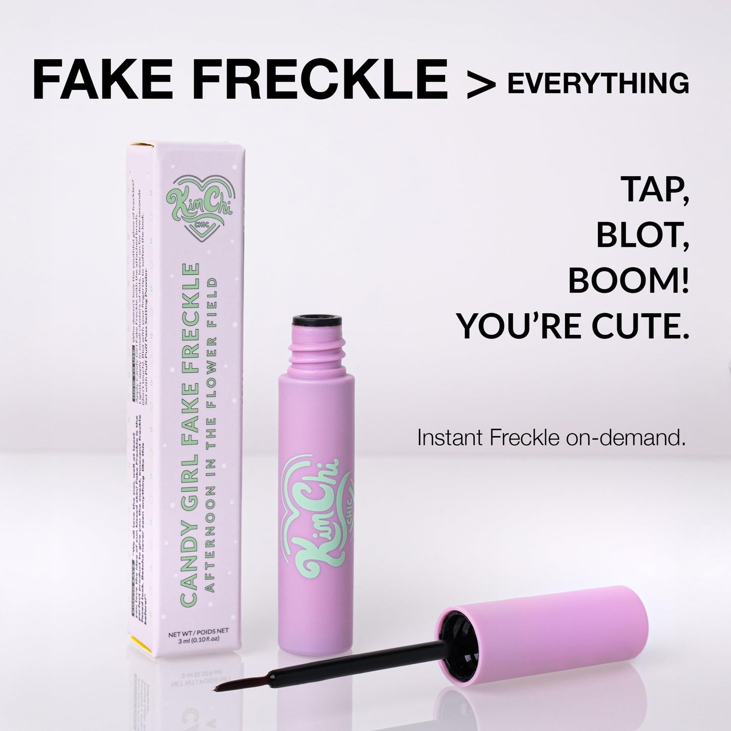 KimChiChic Beauty Candy Girl Fake Freckle Pen, Natural-Looking and Fast-Drying Faux Freckles Face Makeup, Afternoon In The Flower Field Red-Brown Shade, 0.10 fl oz