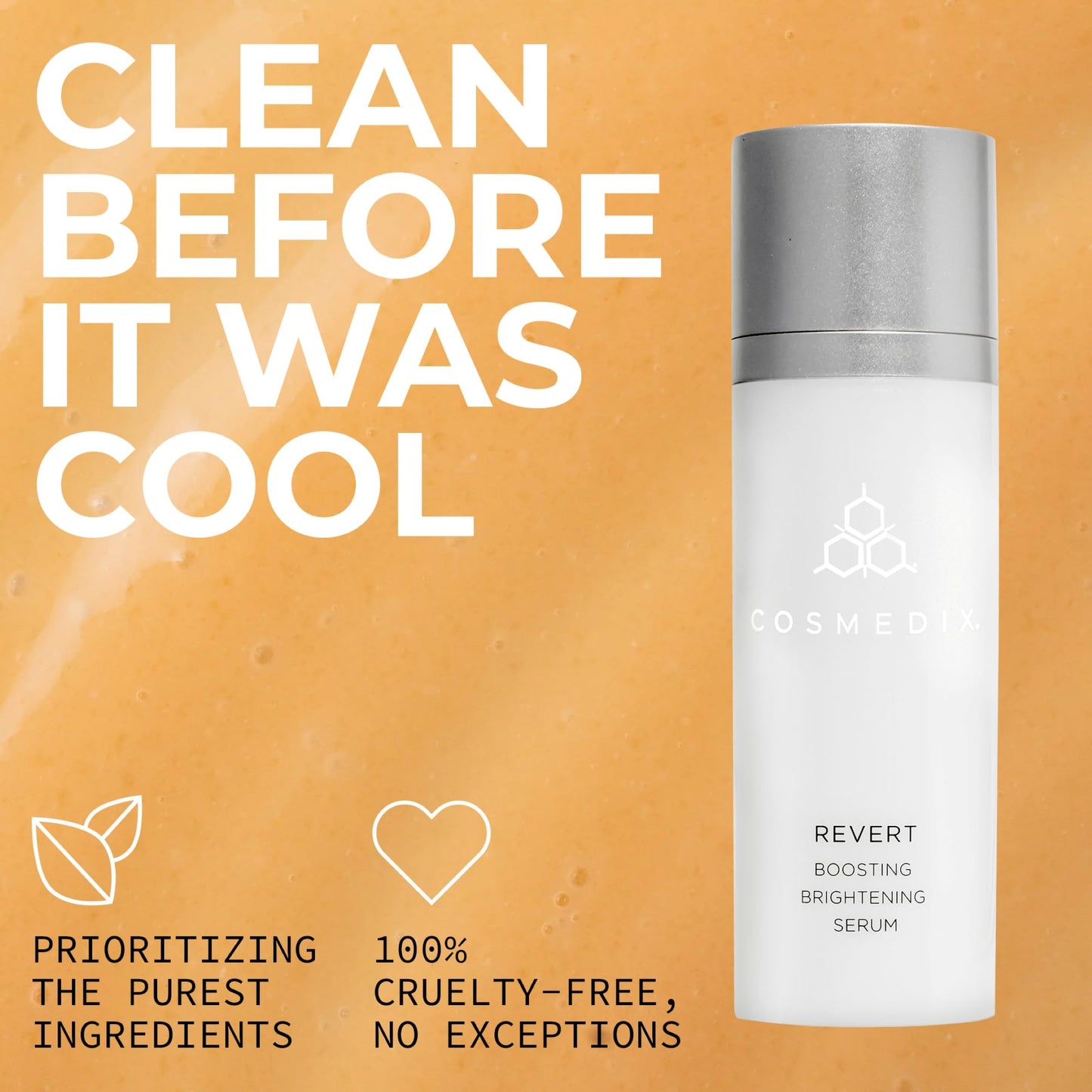 COSMEDIX Revert Boosting Brightening Face Serum - Hydrating Facial Serum for Dark Spots & Uneven Skin Tone - Firming Skincare for Brighter & Natural Glow, All Skin Types, Cruelty Free, 30mL