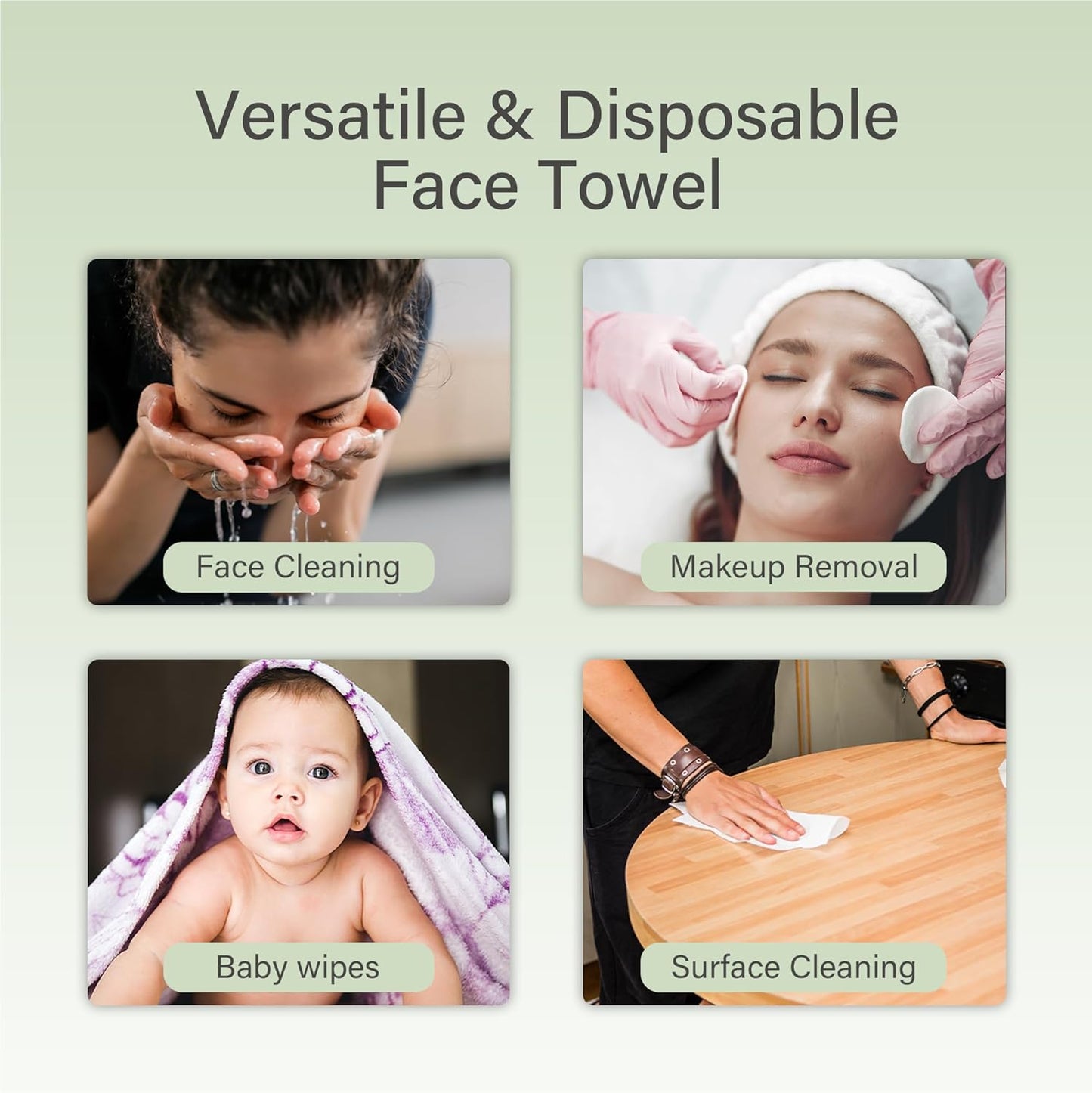 Facial Towels - Large Makeup Remover Towelettes | 11.8 x 9.8 Inch, 200 Count Value Pack