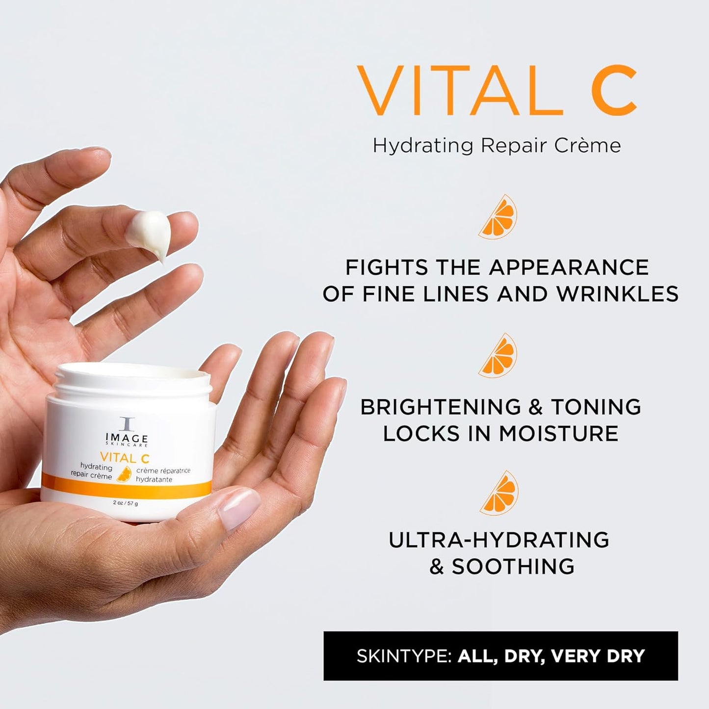 VITAL C Hydrating Repair Crème - Face Night Cream with Hyaluronic Acid for Dry Skin | Full-Size 2 fl oz