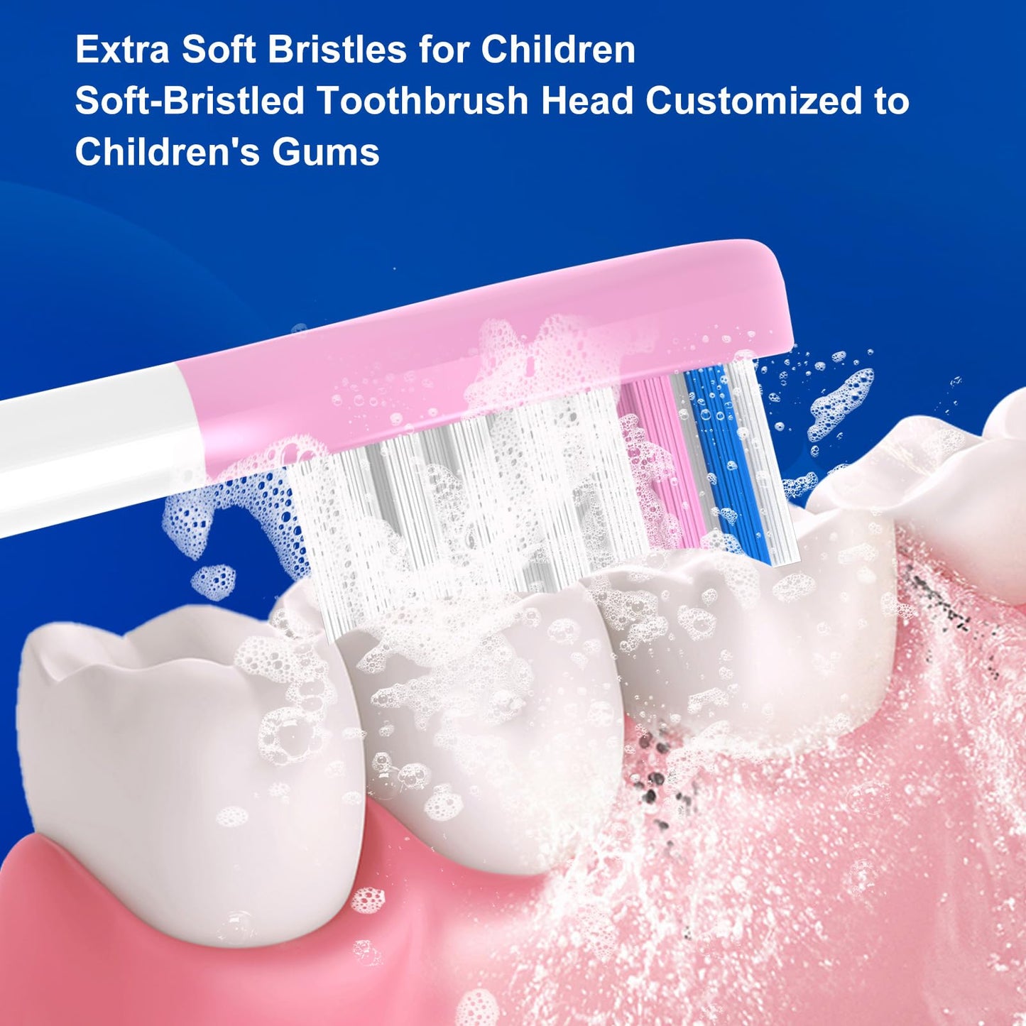 Kids-Replacement-Heads for-Philips-Sonicare,Toothbrush-Replacement-Heads Age 7+,Soft Bristles Replacement Toothbrush Heads for Children, Blue and Pink,10 Packs