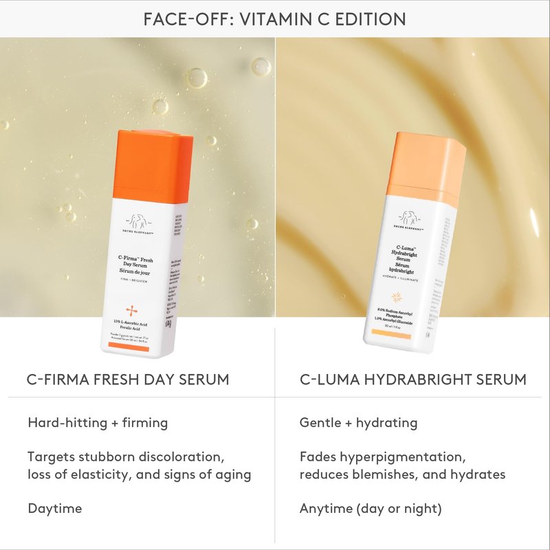 Drunk Elephant C-Firma Fresh Day Serum - 28 ml/.94 fl oz - 15% Illuminating Vitamin C - Clean Clinical Skincare - Cruelty-Free - Dermatologist-Tested - Free of Essential Oils, Silicones, and Fragrance