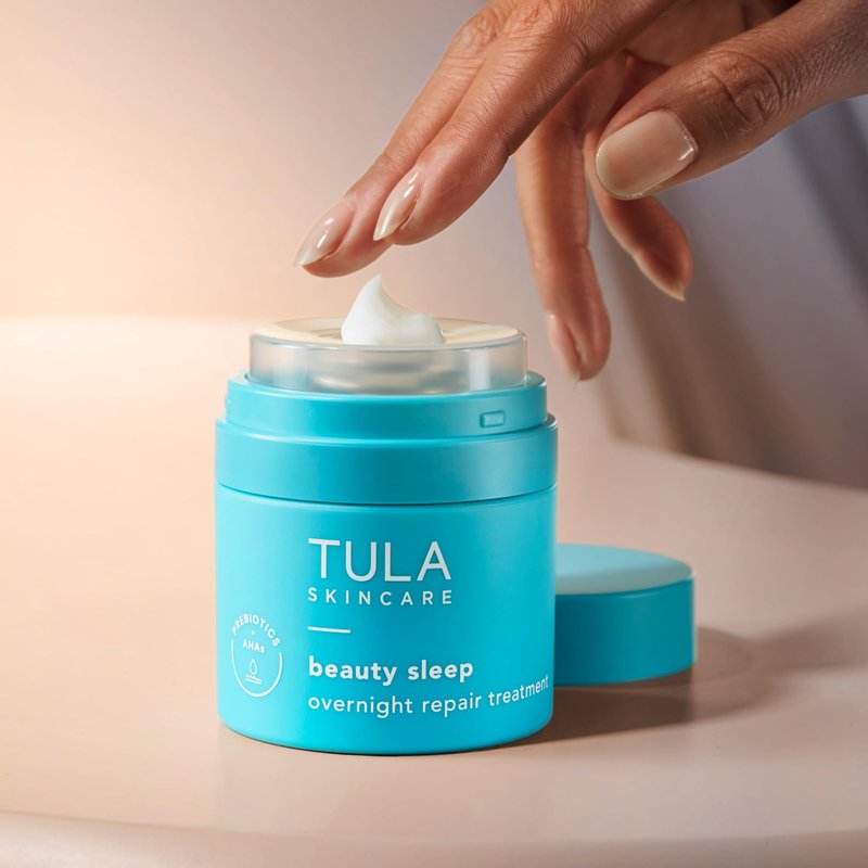 TULA Skin Care Beauty Sleep Overnight Repair Treatment - Anti-Aging, Night Cream, Contains Natural Peptides, AHAs, & Vitamin C to Reduce the Appearance of Lines and Dull Tone, 1.7 oz.