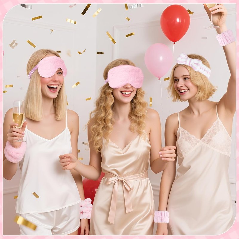 Spa Sleepover Party Supplies for Girls - 64 Pcs Set with Headbands, Eye Masks, Hair Scrunchies & More | Perfect for Slumber Parties