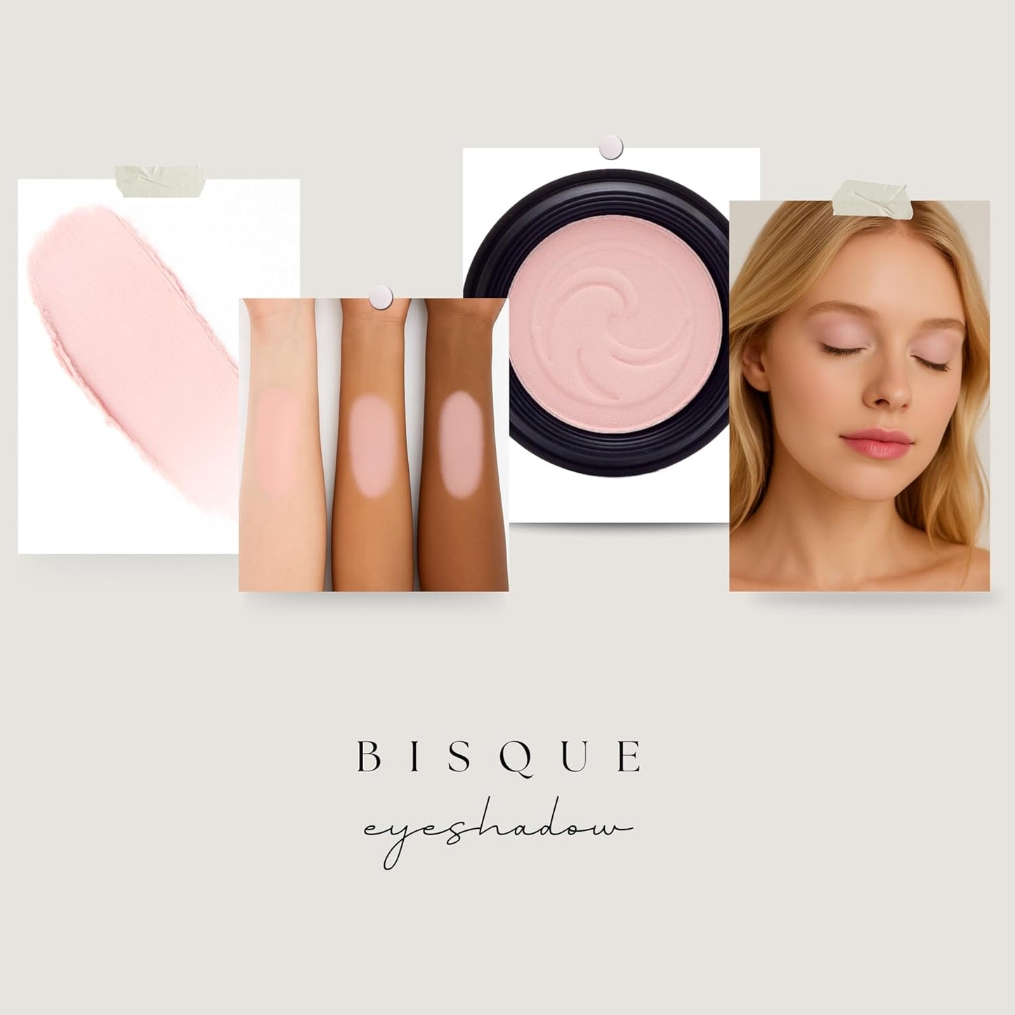 Gabriel Cosmetics Eyeshadow - Bisque Soft Pink Cool Matte Shade | Long-Lasting Pigment