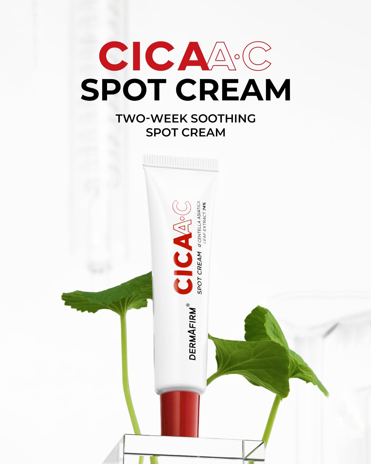 DERMAFIRM Cica AC Spot Cream - Centella Asiatica Hydrating Cream for Face - Age Defying Korean Beauty Acne Care Niacinamide Zit Face Moisturizer for Dry Sensitive Skin 0.53 oz