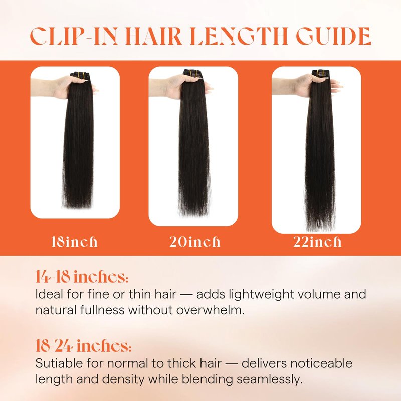 Sunny Hair Clip in Hair Extensions Real Human Hair 85g Remy Hair Clip in Extensions for Women Human Hair Extensions Natural Black 12 Inch