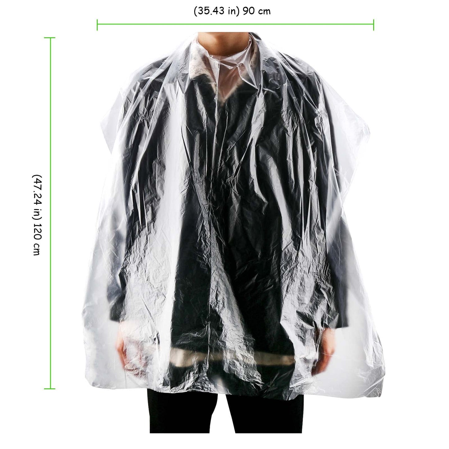 TAICHEUT 400 Pcs 35 x 47 Inch Disposable Clear Plastic Hair Salon Capes, Waterproof Barber Capes for Barbershop and Salon