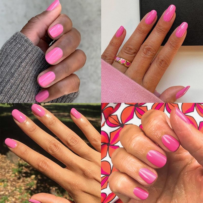 Olive & June Long Lasting Nail Polish - Grateful & Kind Pure Pink | 15-Free Vegan, Gel-Like Finish, Lasts 10 Days
