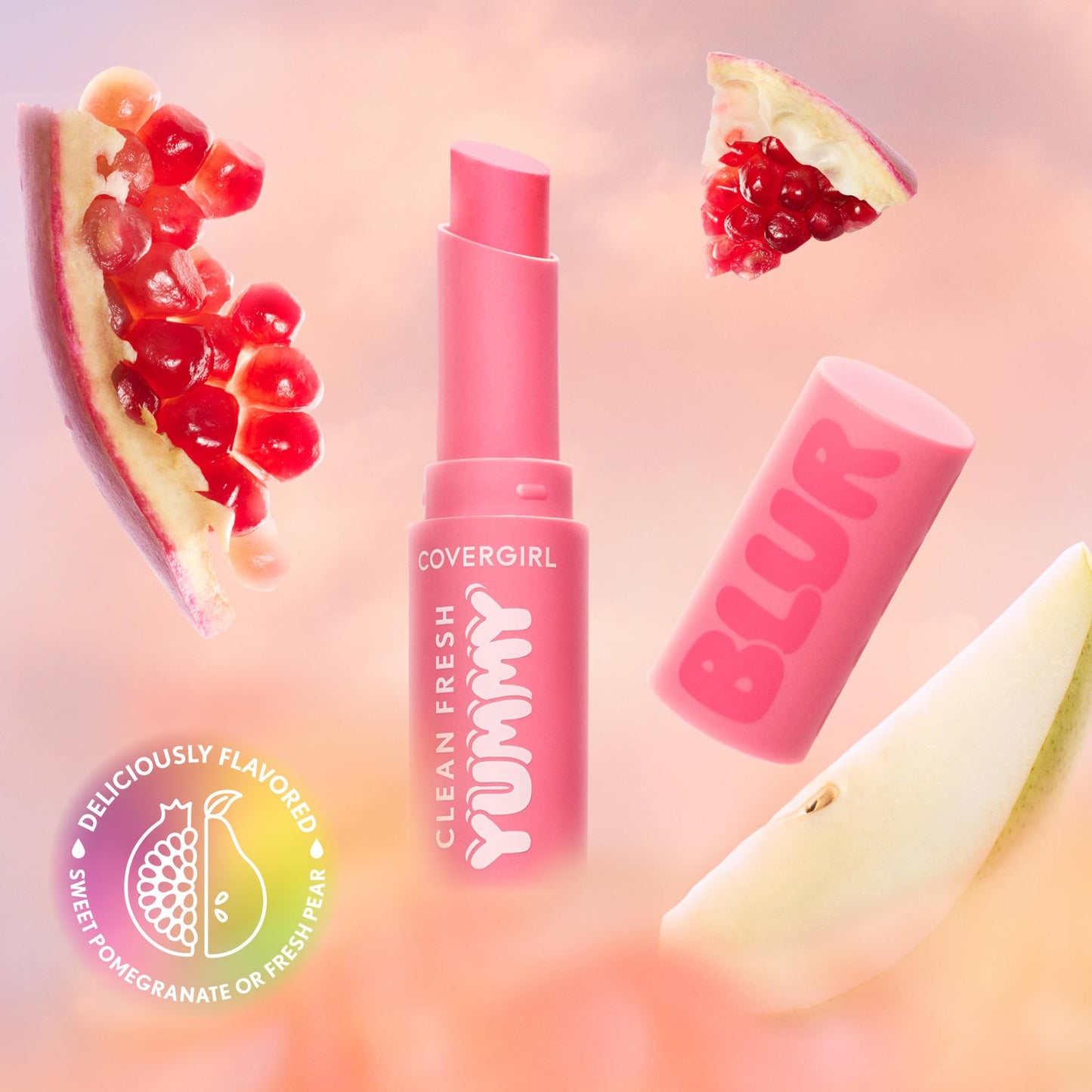 COVERGIRL Clean Fresh Yummy Blur Lipstick, Blurring Effect, Matte Lip Color, Fresh Pear Flavored, Vegan Formula - 220 Pear-fectly (Soft Pink Nude)