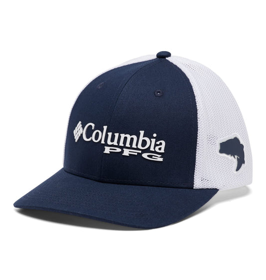 Columbia Unisex PFG Logo Mesh Ball Cap - High Crown, Collegiate Navy, XX-Large