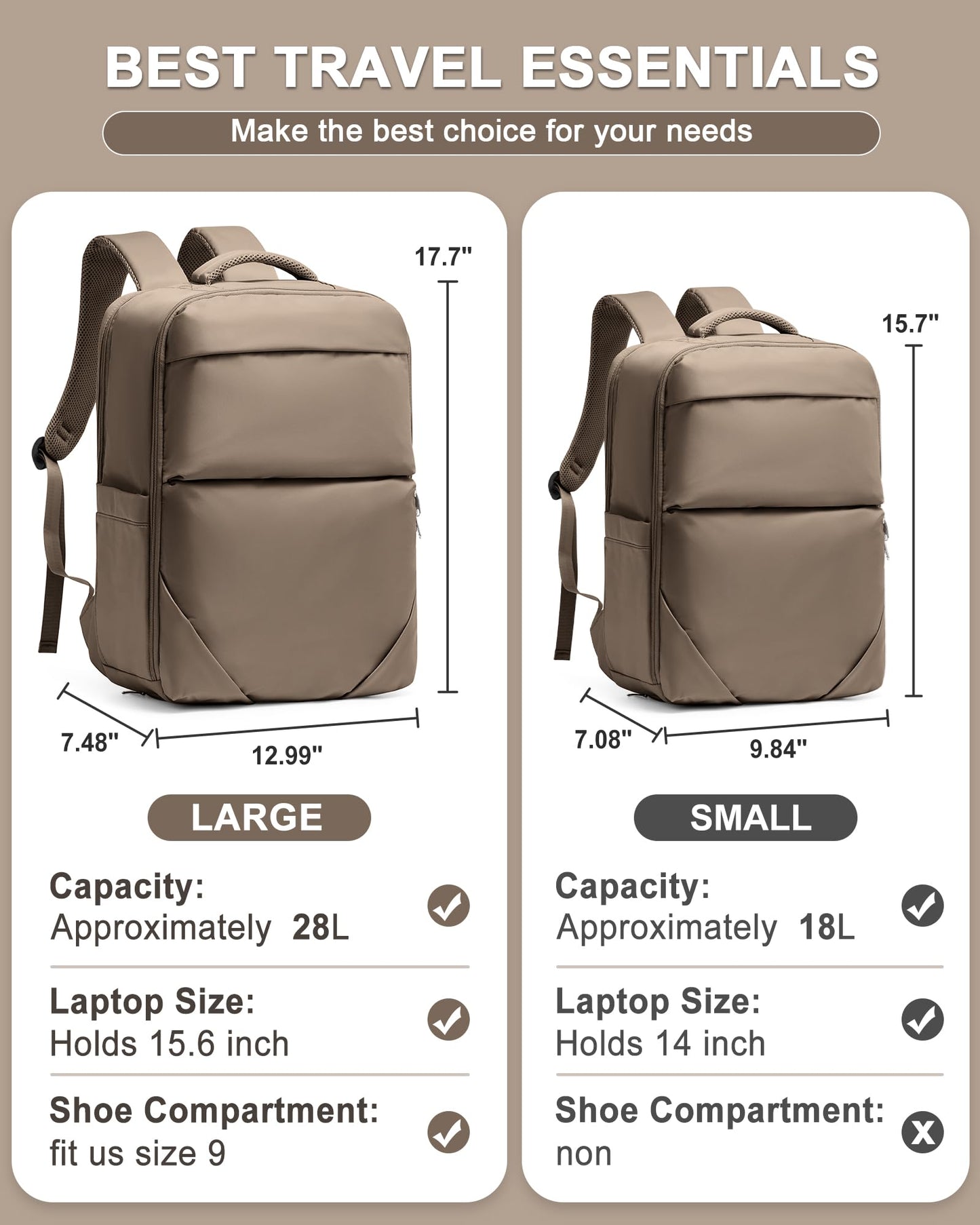 CADOLIM Large Travel Backpack Carry On Flight Approved Carry On Backpack For Women Airplanes Backpack For Travel Backpacks