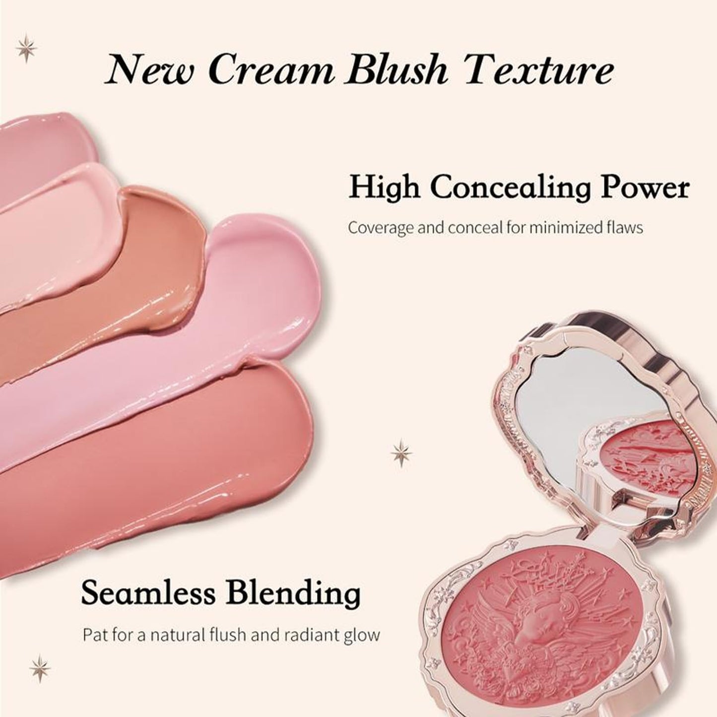 Flower Knows Little Angel Cream Blush,Warm Pink Hydrating Blush for Cheeks,Buildable & Blendable Dewy Face Makeup,Soft Long-Lasting Cute Make Up for Women & Girls,0.21 Oz(04 Rose Ashes)