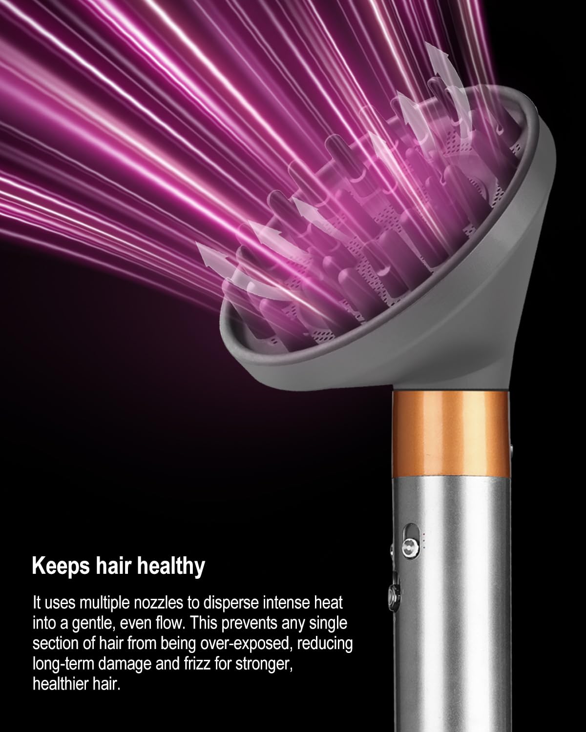 Diffuser attachment compatible with Dyson Airwrap Multi-Styler, Fast Drying, Volumizing, match HS01 HS05 i.d. Gray