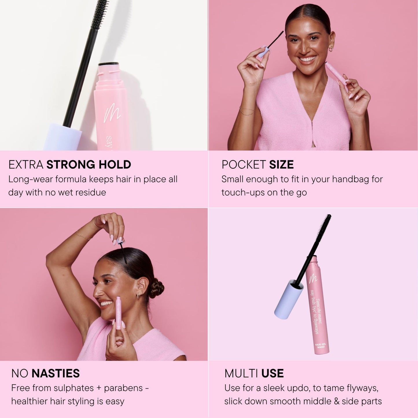 Mermade Hair Gel Wand - Flyaway Taming & Styling Wand for Women, Helps Tame & Smooth Frizz, Slick Stick for Fly Aways & Baby Hairs, Lightweight Formula, Fast Drying, Strong Hold