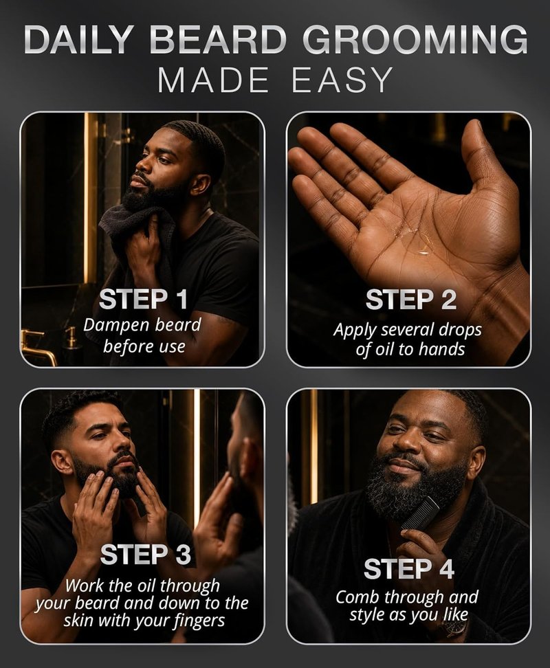 Beard Oil for Men - Ultra-Nourishing Argan & Hemp Conditioner - Soft, Smooth Finish | 1 Fl Oz - Warm Patchouli & Sandalwood