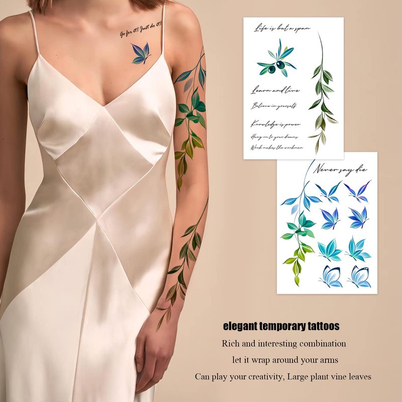 ROARHOWL words temporary tattoos for women and men Inspirational, proverb, Bible, religion, gospel, text, words，Exquisite and aesthetic temporary tattoos fake tattoo kit (Design 3)