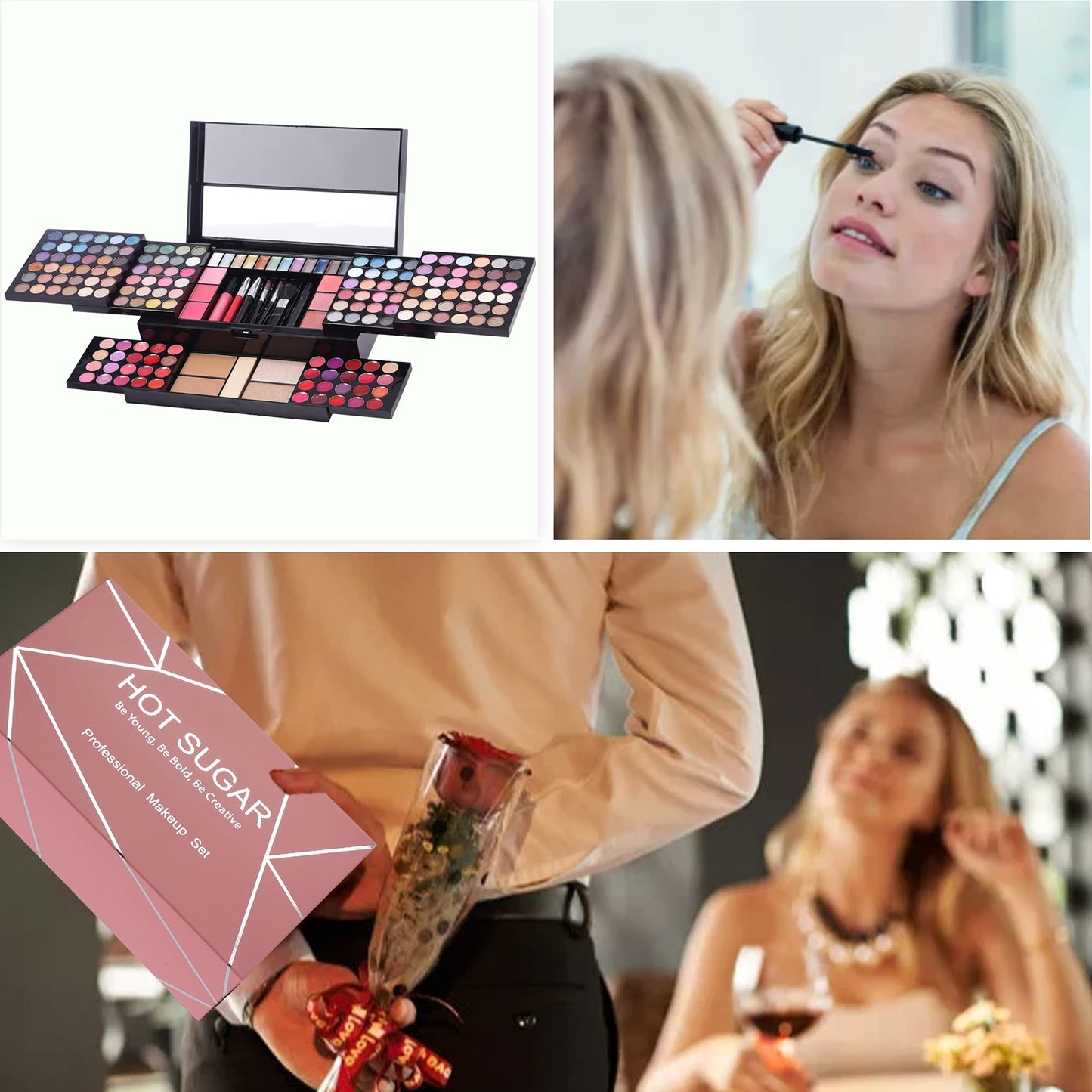 Hot Sugar 182 Colors Full Makeup Kit for Women, All-in-One Cosmetic Set Birthday Holiday Gift (BLACK)