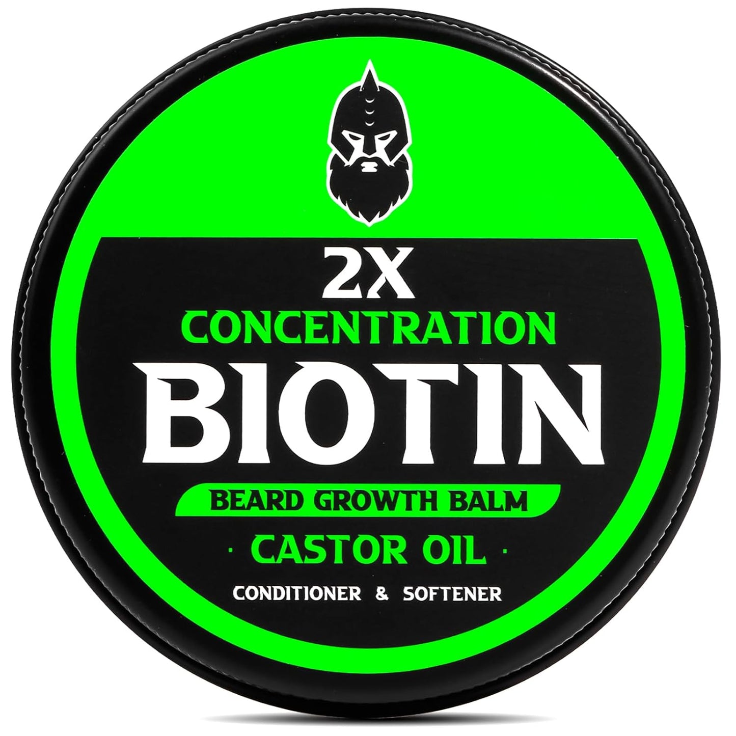 Beard Balm for Growth & Styling - Biotin, Castor Oil, Argan & Jojoba Oils | 2 Oz - Vanilla, Cedar, Orange