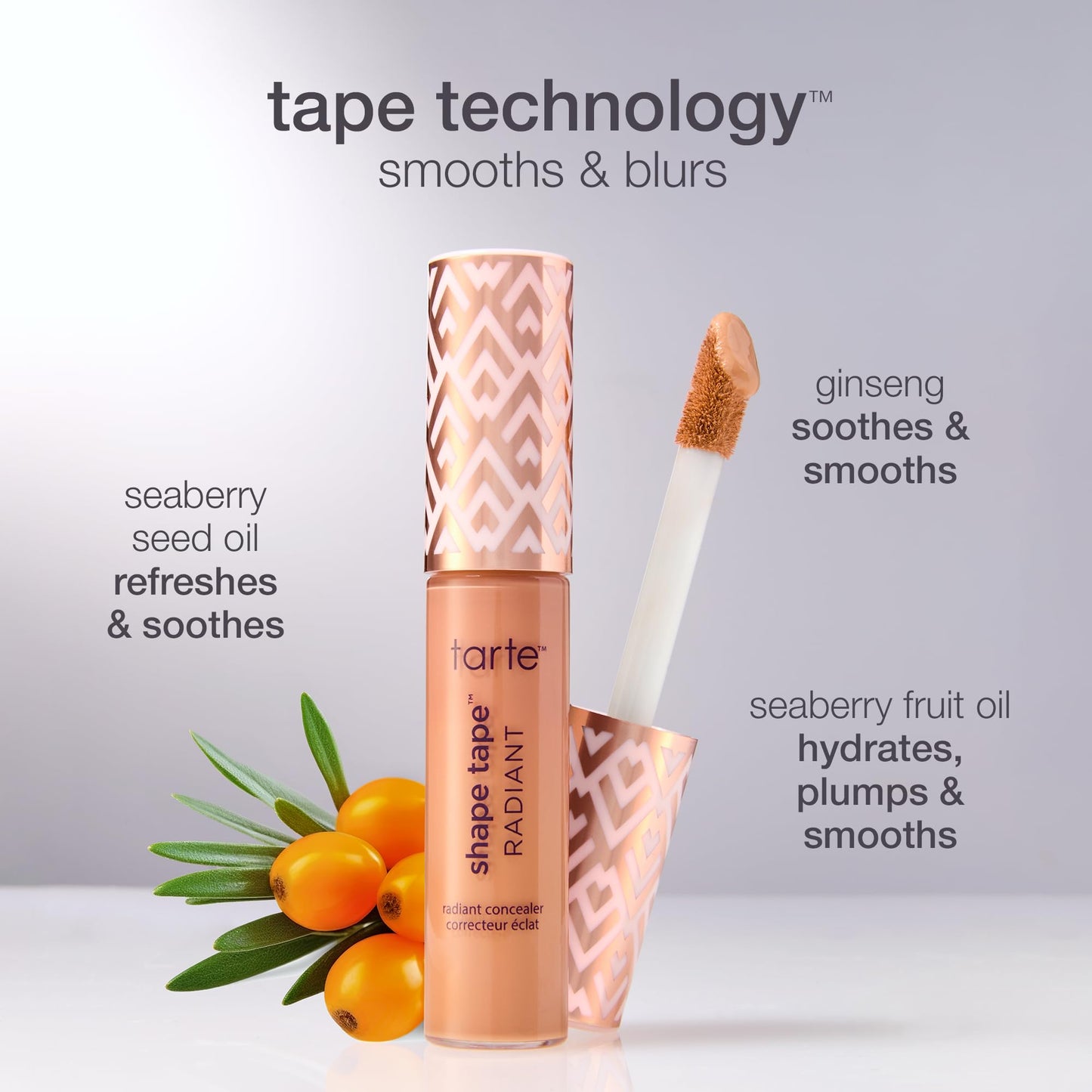 tarte shape tape radiant concealer – Medium-Coverage, Hydrating Finish Under Eye Concealer for Dark Circles, Redness & Discoloration, Vegan, Cruelty-Free, full size, 53H deep honey