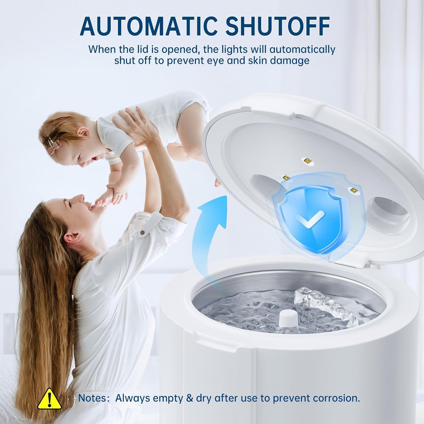 Ultrasonic Retainer Cleaner - 45kHz Dental Deep Cleaning Machine for Dentures, Aligners & Jewelry | 200ML Capacity, Timer 5/10/15 Mins