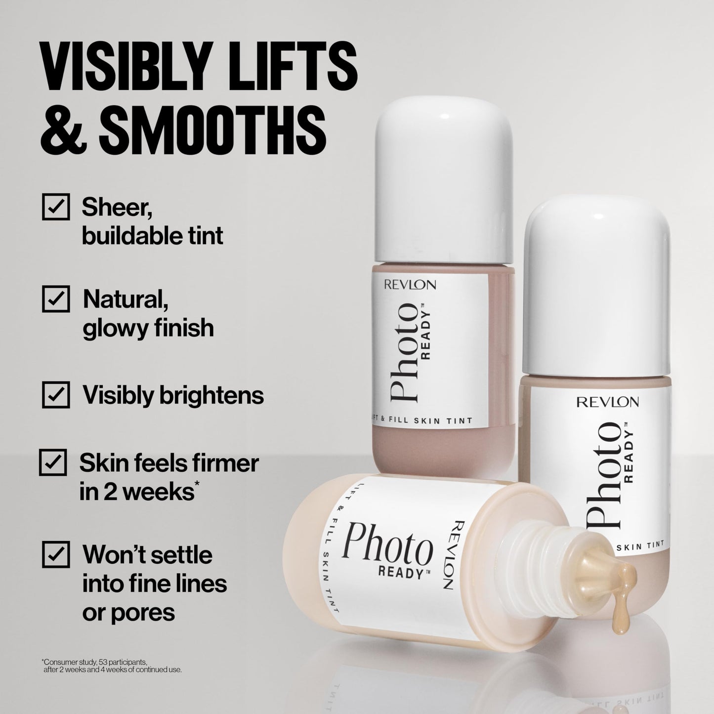 Revlon PhotoReady Lift + Fill Skin Tint, Multi-Use Glow Enhancer, Base & Highlighter for Glowing Skin, Sheer Coverage, 140, 1 fl oz